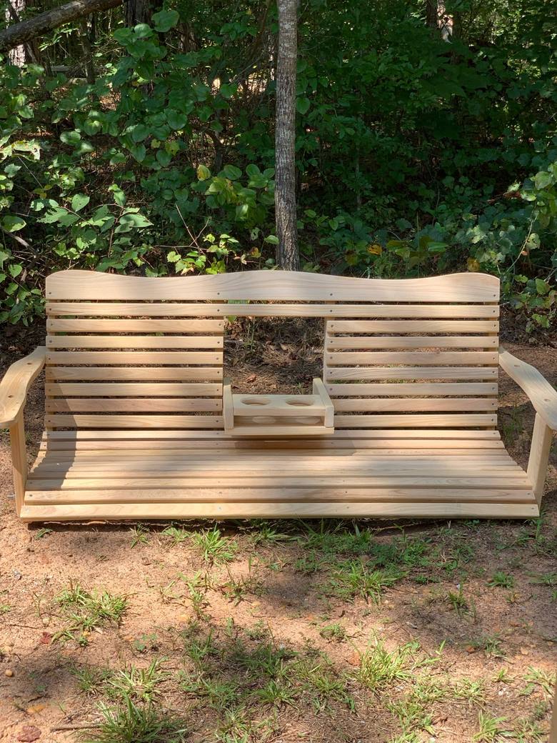 Porch Swing with Cup Holders
